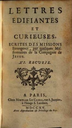 Lettres Édifiantes Et Curieuses : Ecrites Des Missions Etrangeres, 11