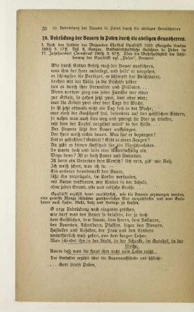 10. Bedrückung der Bauern in Polen durch die adligen Grundherren