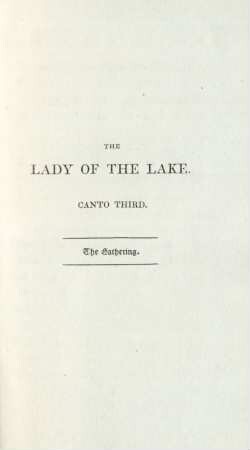 The lady of the lake. Canto Third. The gathering