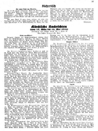 Kirchliche Nachrichten : Vom 15. März bis 13. Mai 1931