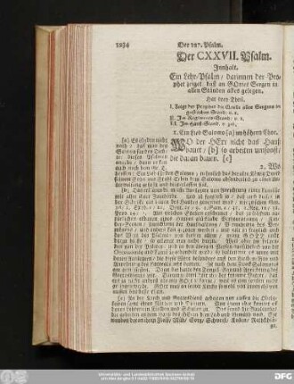 Der CXXVII. Psalm.