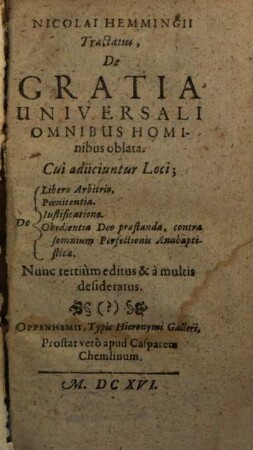 Tractatus de gratia universali