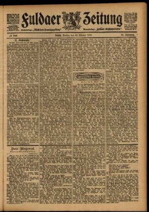 Ausgabe vom Freitag, den 30. Oktober 1903.