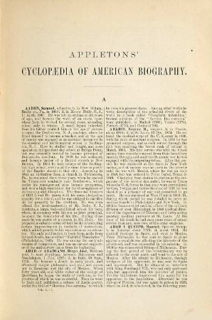 Appleton's cyclopaedia of American biography, I