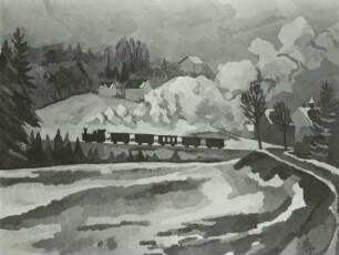 Landschaft mit Kleinbahn