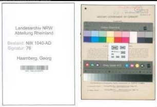 Entnazifizierung Georg Haamberg , geb. 19.06.1922 (Verwaltungsangestellter)
