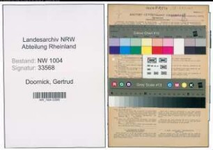 Entnazifizierung Gertrud Doornick , geb. 28.06.1922 (Verwaltungsangestellte)