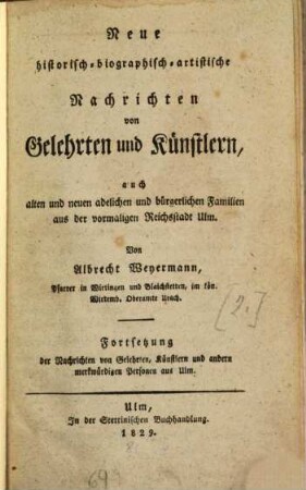 Nachrichten von Gelehrten, Künstlern und andern merkwürdigen Personen aus Ulm, [2]
