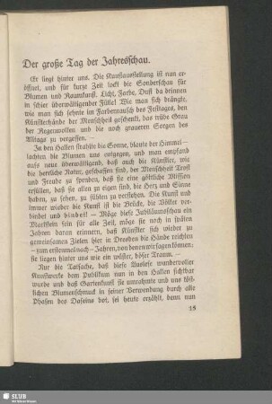 Der große Tag der Jahresschau