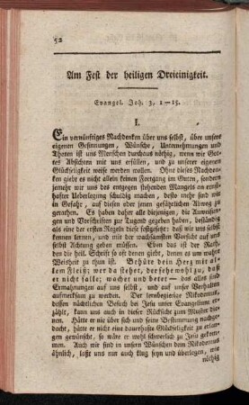 Am Fest der heiligen Dreieinigkeit