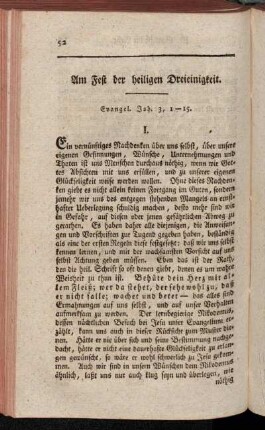 Am Fest der heiligen Dreieinigkeit