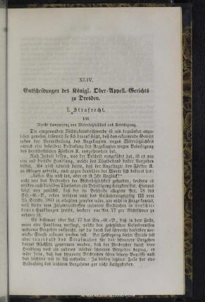 XLIV. Entscheidungen des Königl. Ober-Appell.-Gerichts zu Dresden