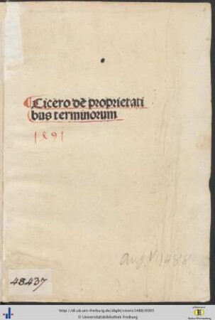 Cicero de proprietatibus terminorum