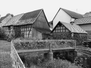 Steg über den Eichelbach (Brücke); Schotten, Am Eichelbach (Bei Hsnr. 2), Wingershäuser Straße, Eichelbach