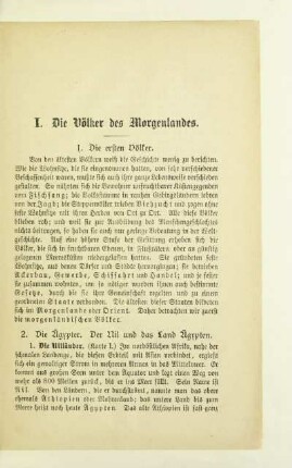 I. Die Völker des Morgenlandes