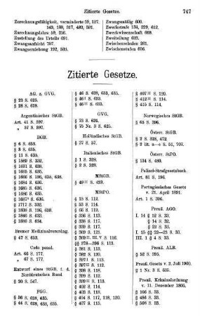 747-748, Zitierte Gesetze