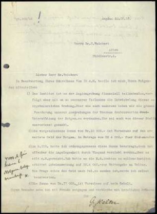 G. Welter an C. Weickert