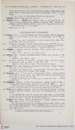 Italienische Literatur (Nr. 222 - 240)