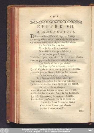 Épitre VII. A Maupertuis.