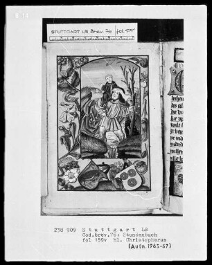 Niederdeutsches Stundenbuch (Lüning-Bergheim-Gebetbuch) — Heiliger Christophorus, Folio 159verso
