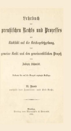 Bd. 2: Das Familien- und Erb-Recht