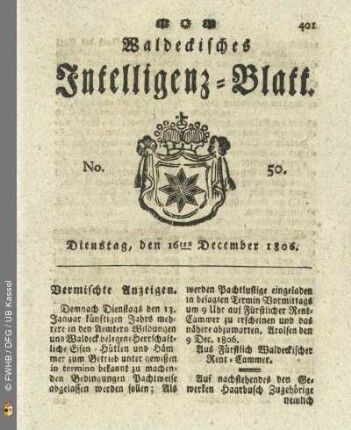 No. 50. Dienstag, den 16ten December 1806
