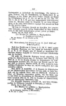 Anwendung des Gesetzes vom 11. Juli 1822 auf Schulabgaben : [III. Elementarschulwesen]
