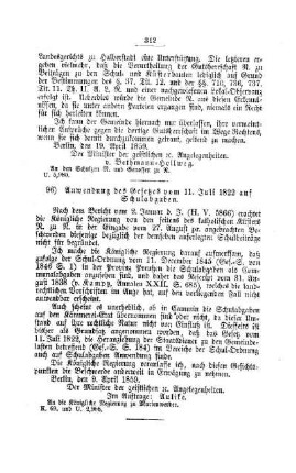 Anwendung des Gesetzes vom 11. Juli 1822 auf Schulabgaben : [III. Elementarschulwesen]