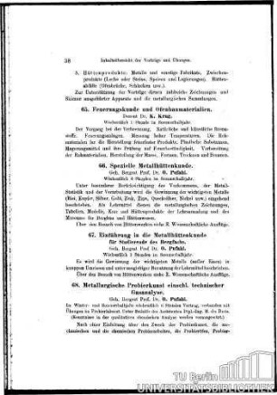 68. Metallurgische Probierkunst einschl. techn. Gasanalyse