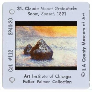 Monet, Heuhaufen (Serie),Monet, Heuhaufen im Schnee (Chicago, Art Institute, Wildenstein 1278) (