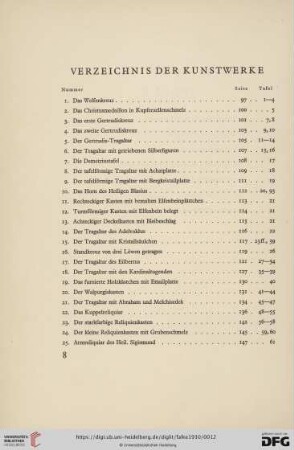 Verzeichnis der Kunstwerke