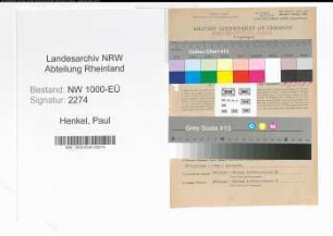 Entnazifizierung Paul Henkel, geb. 04.12.1898 ()
