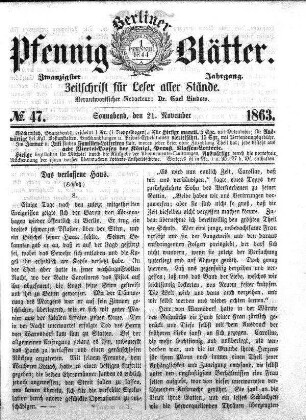 No. 47, Sonnabend, den 21. November 1863