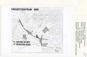 Freizeitzentrum BBR, Berlin-Gropiusstadt (Diplomarbeit bei Kurt Dübbers): Karte von Berlin, Grünflächen, Sportanlagen 1:4000