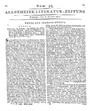Macpherson, J.: Die Gedichte von Ossian, dem Sohne Fingals. Bd. 1-3. Ins Dt. übersetzt von F. L. von Stolberg-Stolberg. Hamburg: Perthes 1806