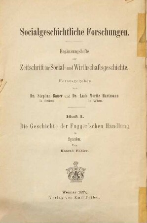 Die Geschichte der Fugger'schen Handlung in Spanien