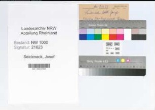 Entnazifizierung Josef Seideneck, geb. 23.11.1897 (Beamter)