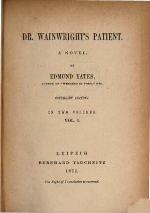 Dr. Wainwright's patient : a novel. 1