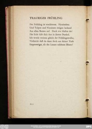 Trauriger Frühling