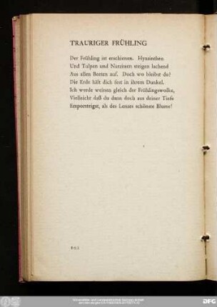 Trauriger Frühling