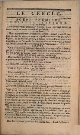 Le Cercle, ou la Soirée à la mode : Comédie épisodique en un acte, en prose