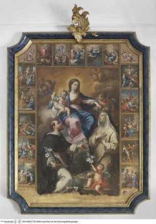 Madonna del Rosario (Rosenkranzmadonna) mit den Heiligen Dominikus und Katharina von Siena