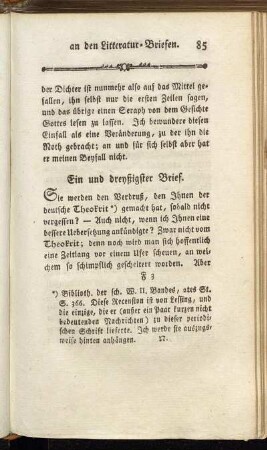 Ein und dreyßigster Brief. - Vierzigster Brief.
