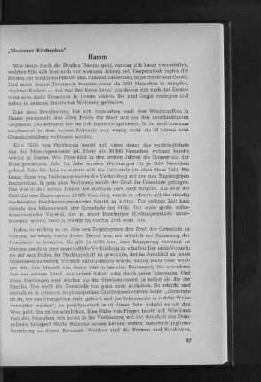 Hamm : "Moderner Kirchenbau"