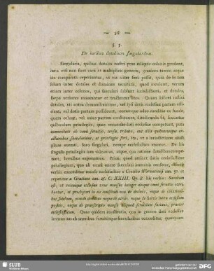 §. 5. De iuribus dotalium singularibus