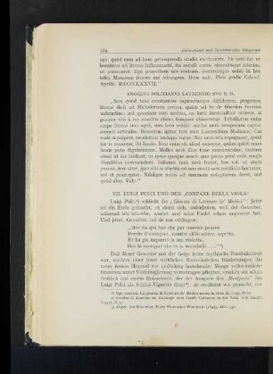 VII. Luigi Pulci und der „Compare Della Viola“.