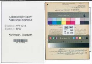 Entnazifizierung Elisabeth Kuhlmann , geb. 02.07.1870 (Kauffrau)