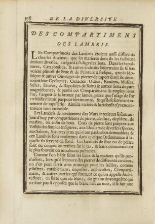 Des Compartimens des Lambris