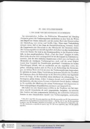 IV. Kapitel: Die Staatsformen