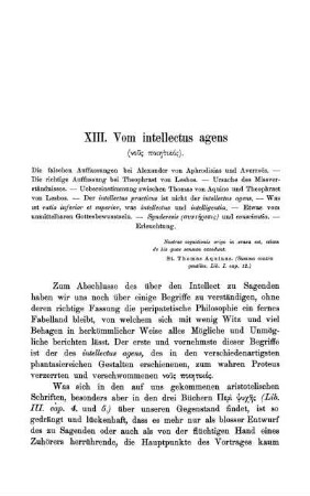 XIII. Vom intellectus agens (νoũϛ πoιητιχóϛ).
